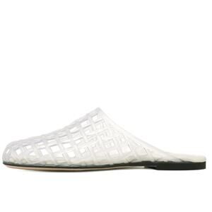 Molozoey Women’s Clear Jelly Shoes Slip On Mesh Closed Toe Flats Beach Slides